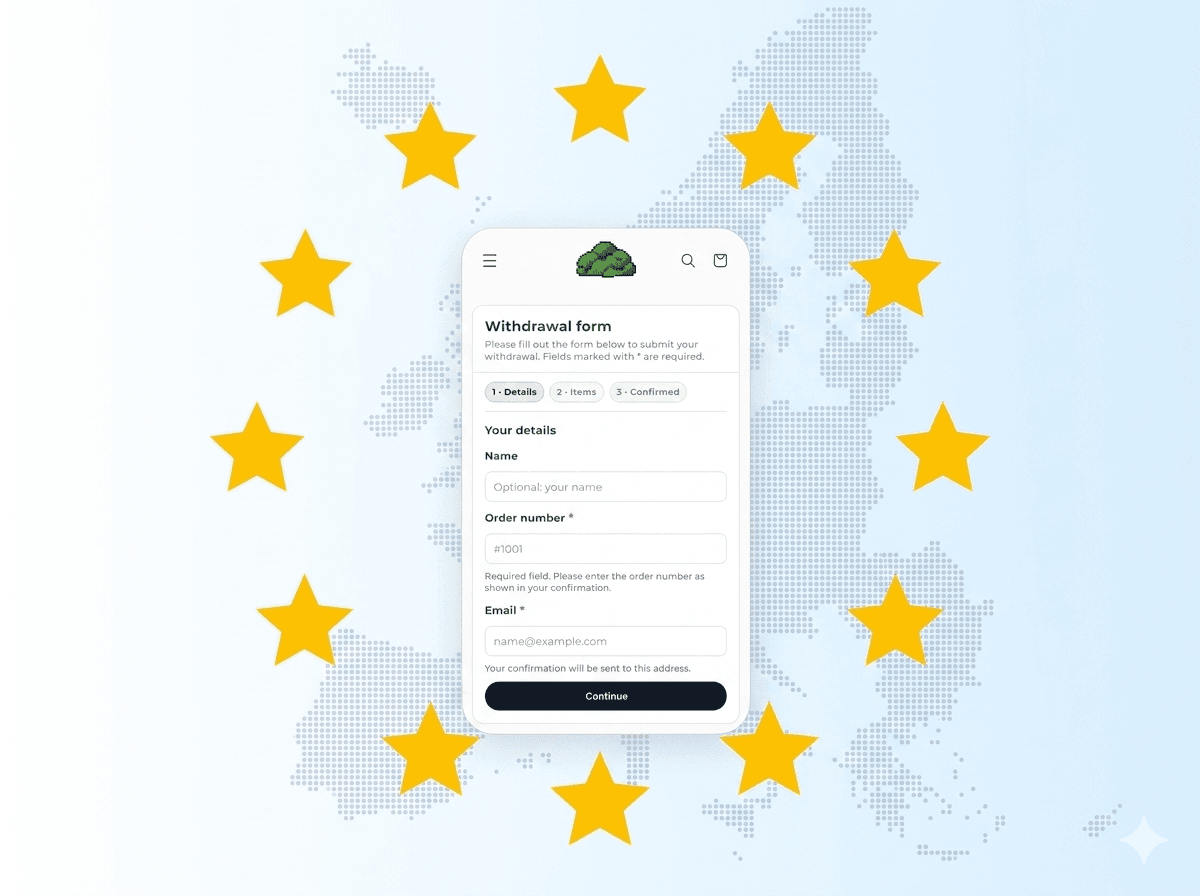 Revoq: pulsante di recesso UE su uno store Shopify